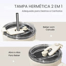 Copo Térmico Inox Portátil com Tampa e Canudo Romantic Crown 1200ML