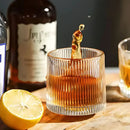 Copo de Whisky Giratório de Vidro Listrado (Kit 6 Unid)