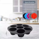 Forma de Silicone para Air Fryer com 7 Cavidades – Antiaderente para Cupcakes, Muffins e Mini Bolos