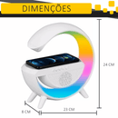 Luminária Bluetooth com Carregador Sem Fio e Despertador
