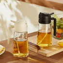 Porta Azeite Spray 2 em 1 de Vidro 465ml – Pulverizador de Óleo para Air Fryer, Saladas e Cozinha