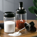 Kit Porta Temperos e Condimentos de Vidro com Tampa e Colher Embutida - Entrega Grátis