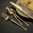 Kit Royal - Jogo de Talheres Em Aço Inox Com Acabamento Em Dourado Elegante - Entrega Grátis