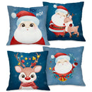 Kit com 4 Capas para Almofadas Decorativas Natal Papai Noel