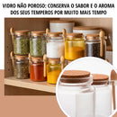 Kit Potes de Vidro 240ml com Tampa Rolha e Colher de Bambu - Entrega Grátis