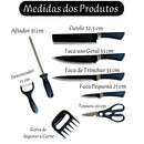 Conjunto de Facas Premium Kit Churrasco Profissional Em Inox 8 Peças - Entrega Grátis