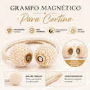 Prendedor de Cortina Com Pérolas e Imã Magnético Estilo Europeu - Entrega Grátis