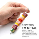 Kit Espetos Para Air Fryer de Churrasco Com Suporte Metálico - Entrega Grátis