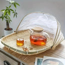 CestFresh - Cesto de Bamboo Com Cobertura de Tela Retrátil Protetor de Alimentos - Entrega Grátis