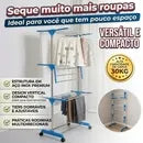 InoxCloth - Varal 3 Andares Reforçado Com Rodinhas Dobrável Portátil - Entrega Grátis