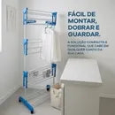 InoxCloth - Varal 3 Andares Reforçado Com Rodinhas Dobrável Portátil - Entrega Grátis