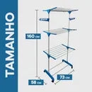 InoxCloth - Varal 3 Andares Reforçado Com Rodinhas Dobrável Portátil - Entrega Grátis